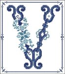 Decorative Blue Alphabet V (image for) Decorative Blue Alphabet V